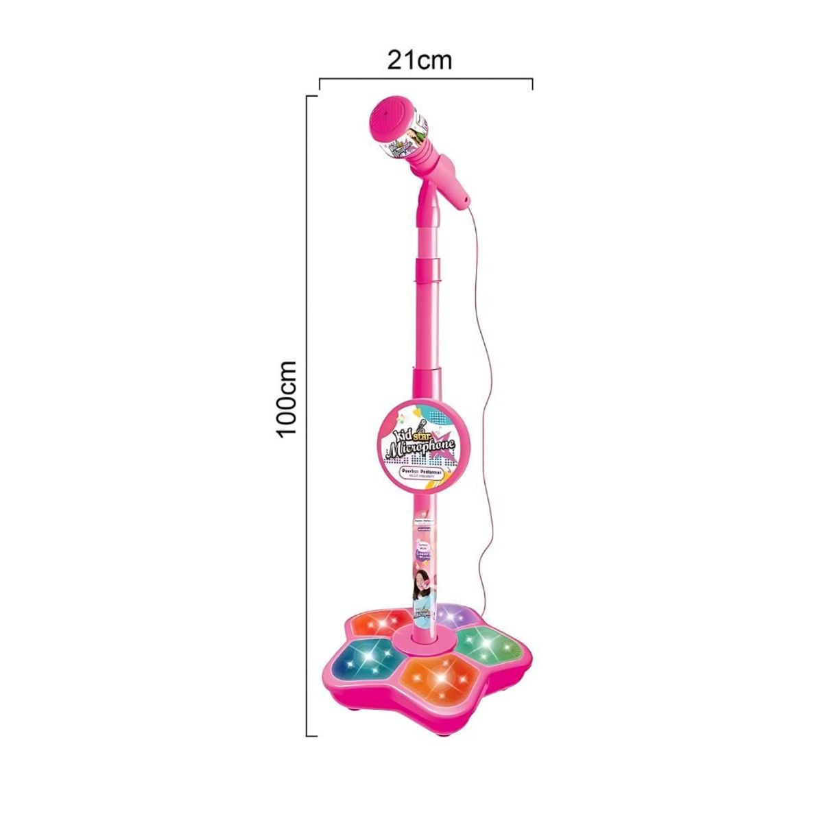 CRUSEC - Micrófono Juguete Infantil Con Pedestal Entretención - Rosa