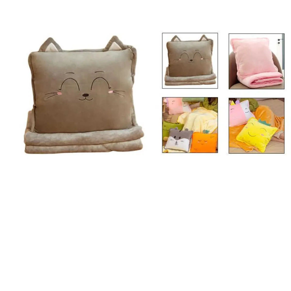 GENERICO - Cojin Manta Almohada Gato
