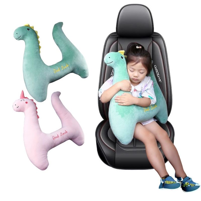 CRUSEC - Cojín para Cinturón Auto Niños Viajes Cojin Colgante Verde