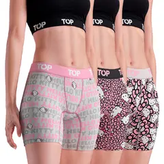 TOP - Bóxer Medio MUJER Algodón Pack 3 Hello Kitty C3
