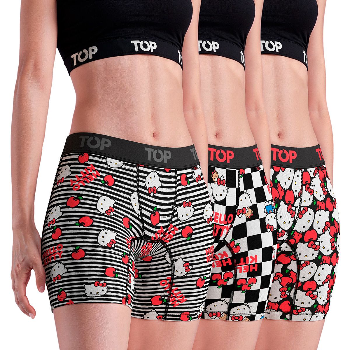 TOP - Bóxer Medio MUJER Algodón Pack 3 Hello Kitty C4 Top