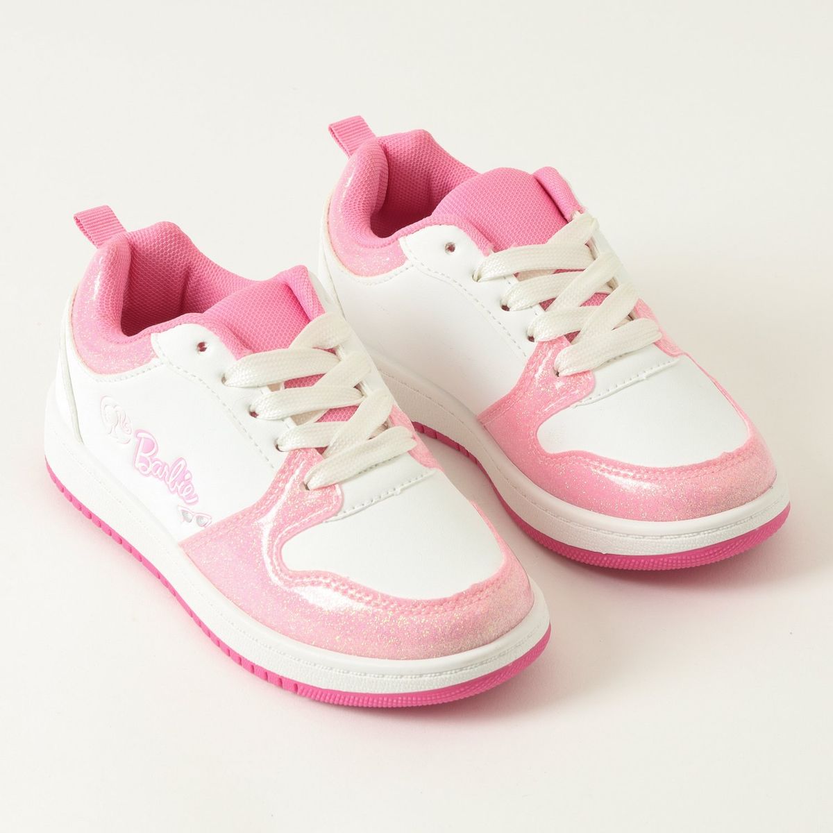 BARBIE - Zapatillas Niña Luces En Cordones Brillos Blanco Barbie