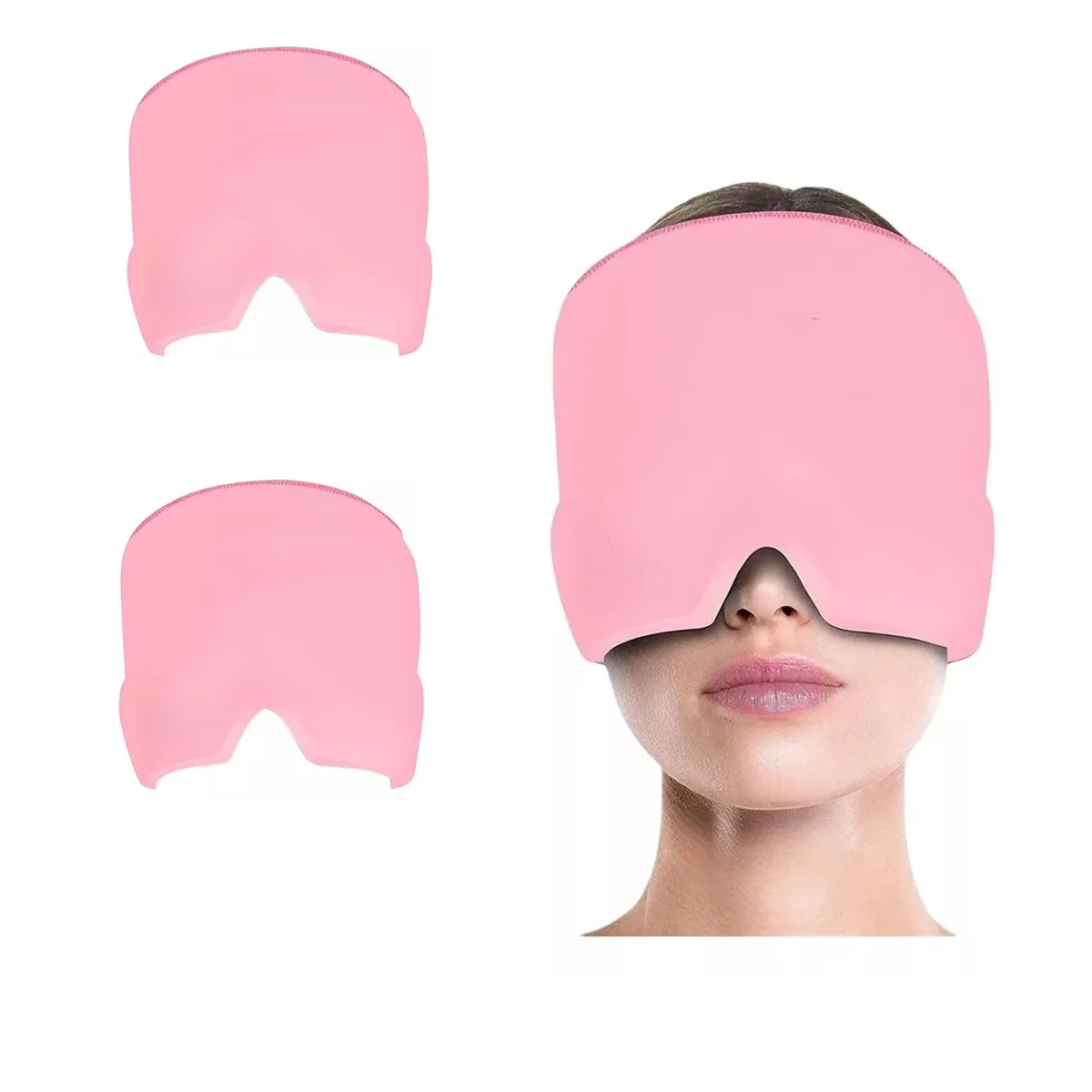 GENERICO - Pack X2 Gorro Gel Alivio De Migraña Frío Calor Color Rosa
