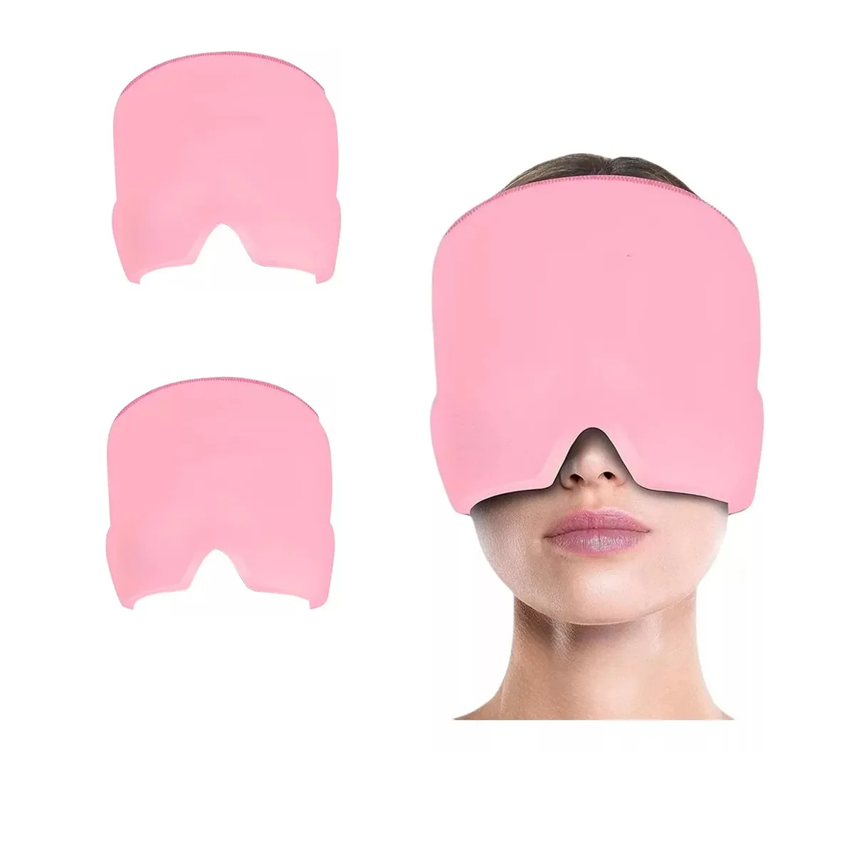 GENERICO - Pack X2 Gorro Gel Alivio De Migraña Frío Calor Color Rosa