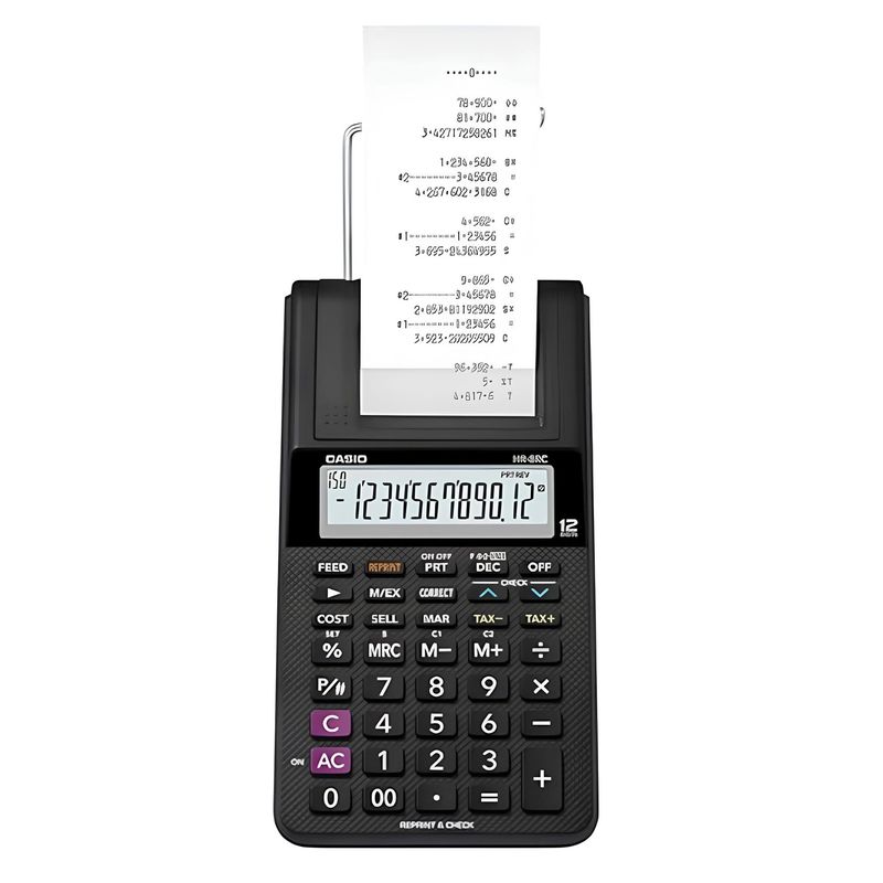CASIO - Calculadora Hr-8rc-Bk Con Impresora