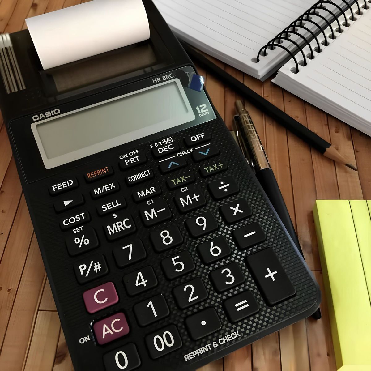 CASIO - Calculadora Hr-8rc-Bk Con Impresora
