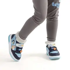 BLUEY - Zapatilla Con Luces Niña Flores Celeste