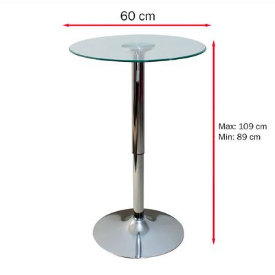 Imagen 2 del producto Set 3 Mesas de Bar Vidrio Templado Regulable 60 CM D