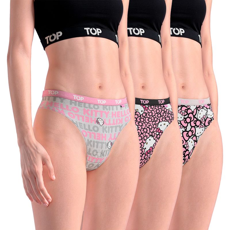 TOP - Calzón Culotte Algodón Pack 3 Hello Kitty C1 Top