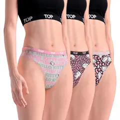 TOP - Calzón Culotte Algodón Pack 3 Hello Kitty C1