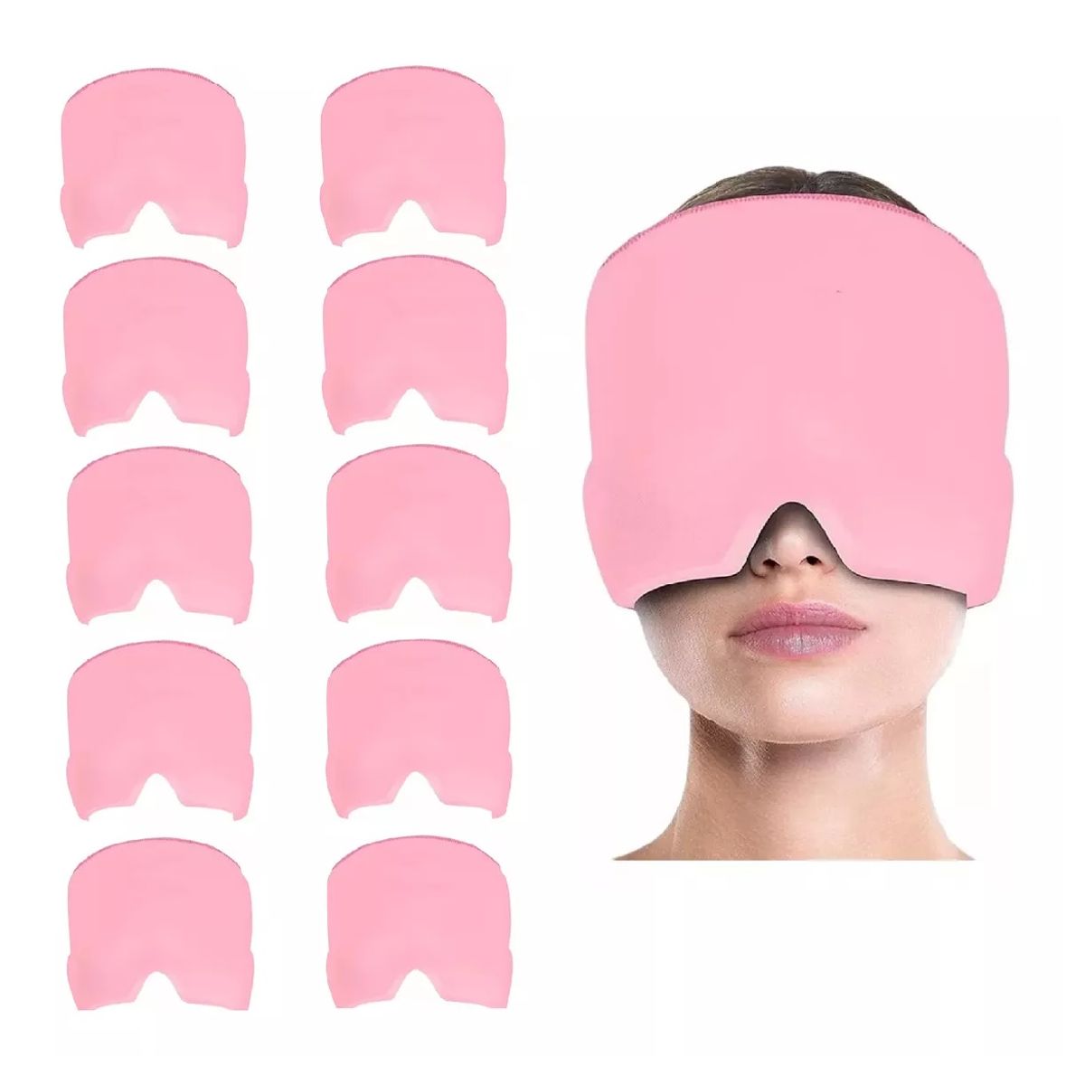 GENERICO - Pack X10 Gorro Gel Alivio De Migraña Frío Calor Color Rosa
