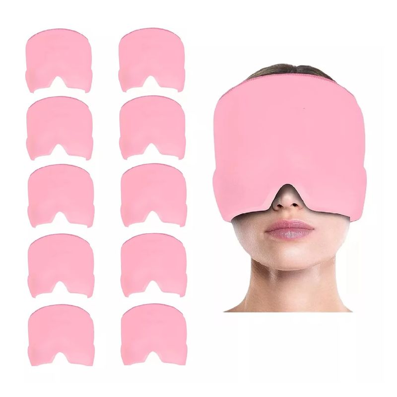GENERICO - Pack X10 Gorro Gel Alivio De Migraña Frío Calor Color Rosa