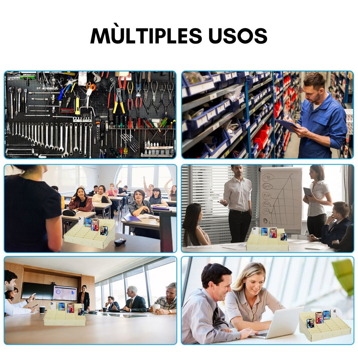 GENERICO - Estante Organizador Tecnico Celular 48 Espacios Armable