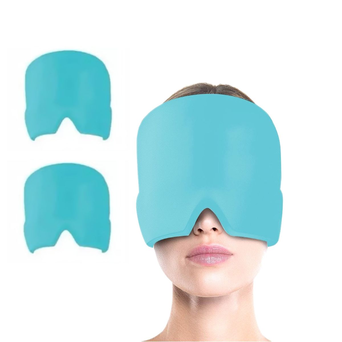 GENERICO - Pack X2 Gorro Gel Alivio De Migraña Frío Calor Color Celeste