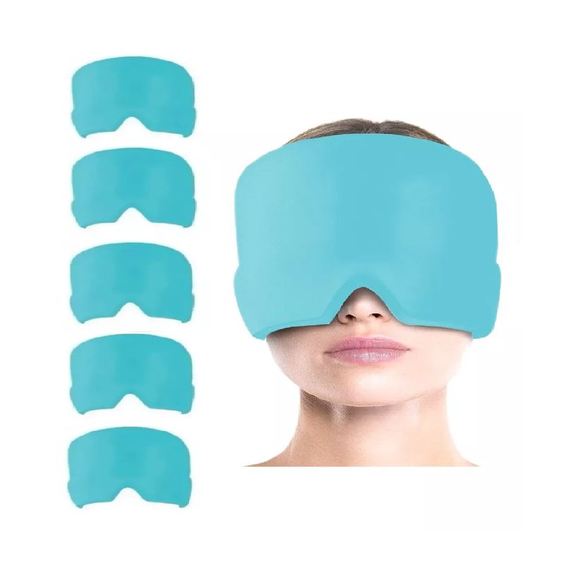 GENERICO - Pack X5 Gorro Gel Alivio De Migraña Frío Calor Color Celeste