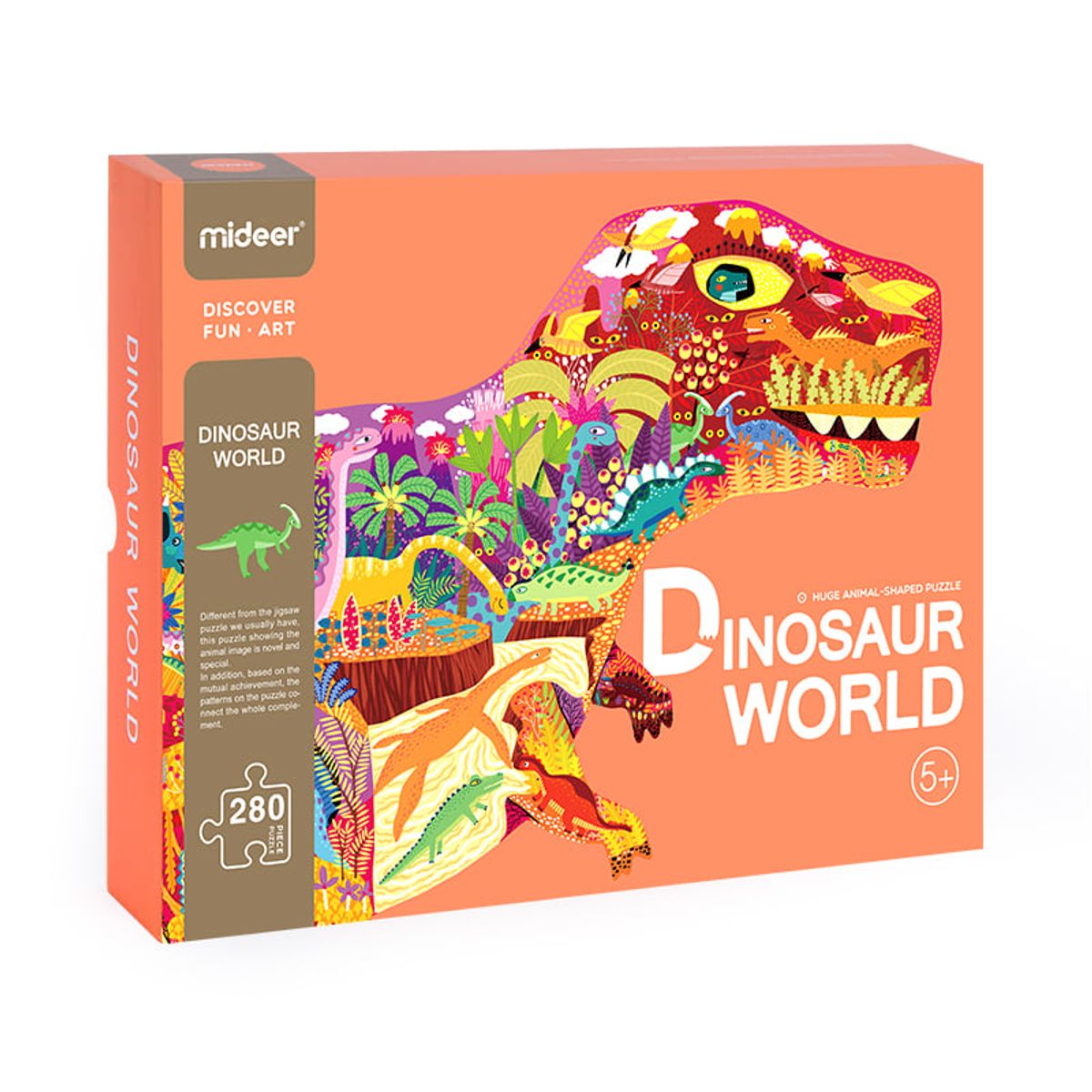 MIDEER - Puzzle El Mundo de los Dinosaurios- Mideer - Rompecabezas