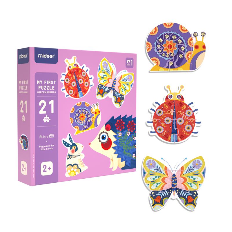 MIDEER - Mi Primer Puzzle Animales de jardín - Mideer - Rompecabezas