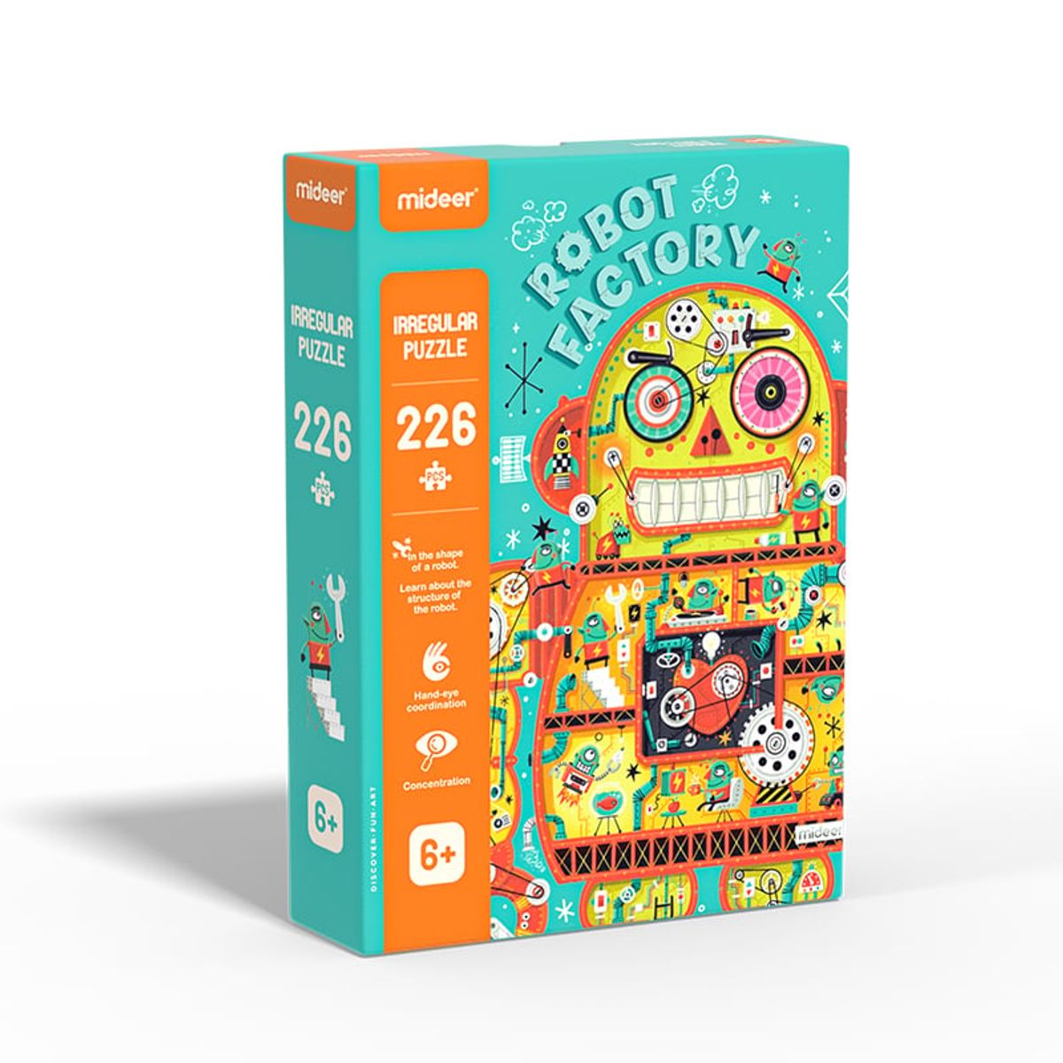 MIDEER - Puzzle Irregular Fábrica de Robots - 226 Piezas - Mideer
