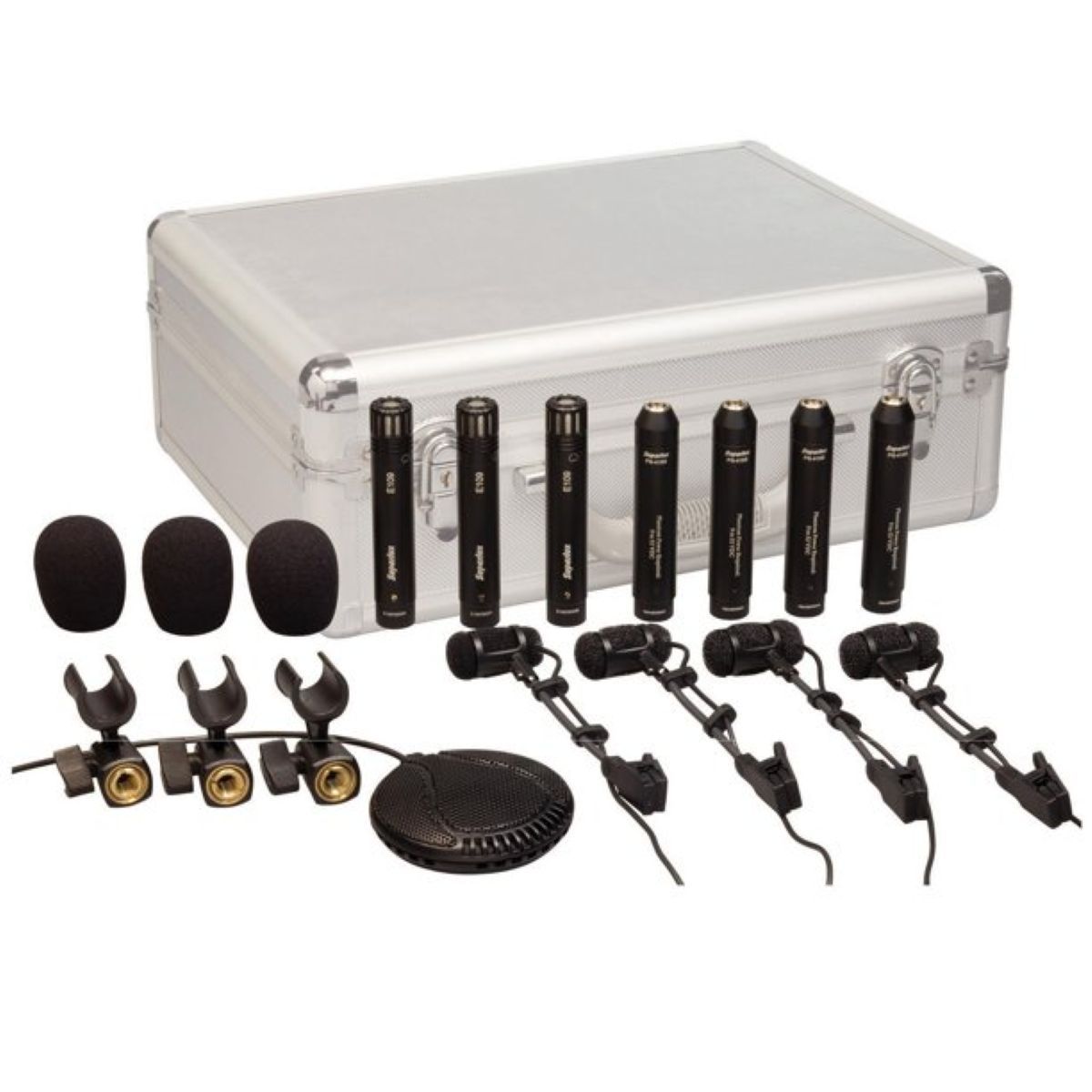 SUPERLUX - Pack De 8 Microfonos De Condensador Para Bateria Superlux DRK681