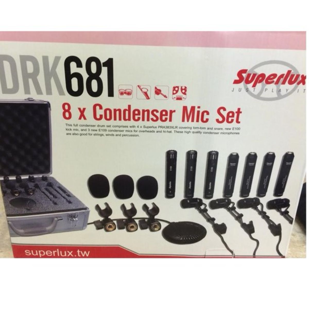 SUPERLUX - Pack De 8 Microfonos De Condensador Para Bateria Superlux DRK681
