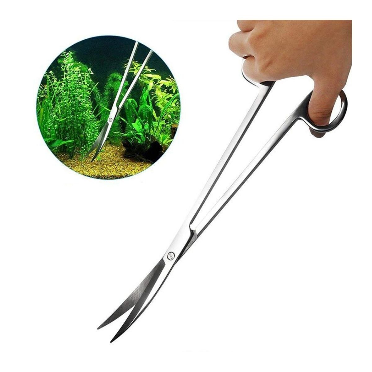 GENERICO - Tijeras Punta Curva para Plantas de Acuarios