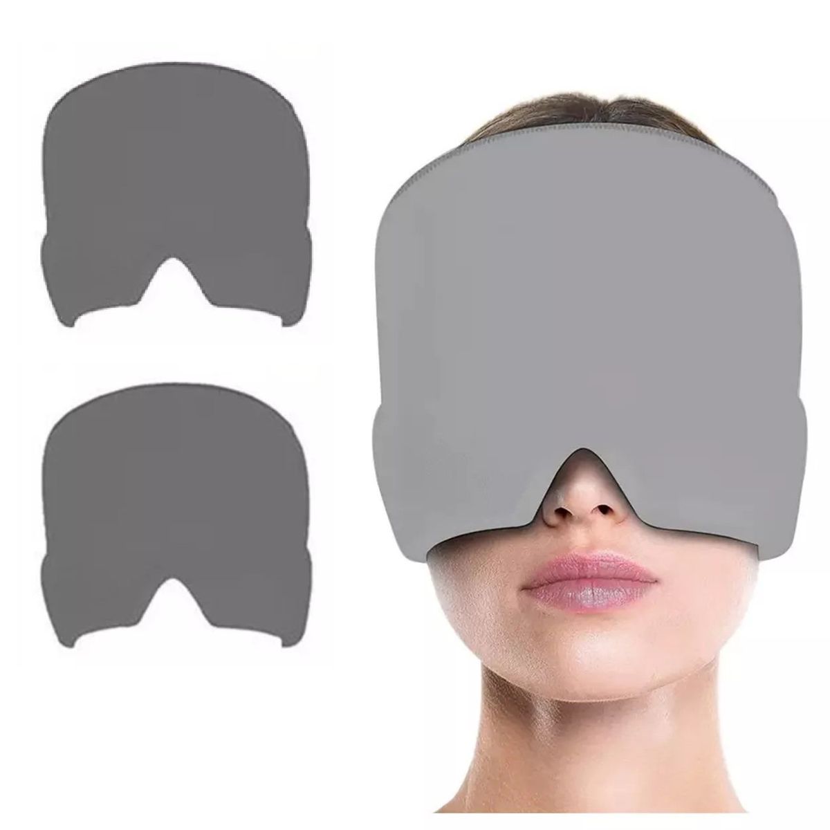 GENERICO - Pack X2 Gorro Gel Alivio De Migraña Frío Calor Color Gris