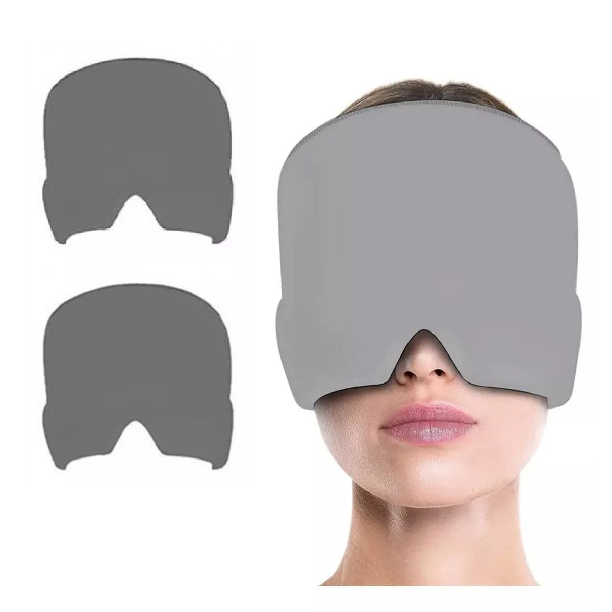 GENERICO - Pack X2 Gorro Gel Alivio De Migraña Frío Calor Color Gris