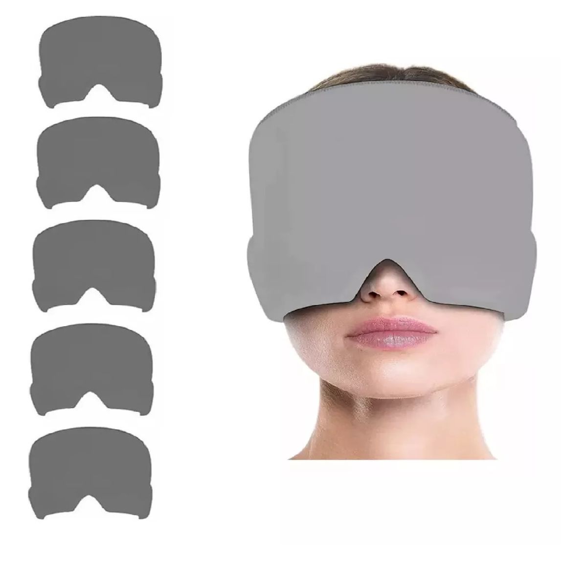 GENERICO - Pack X5 Gorro Gel Alivio De Migraña Frío Calor Color Gris
