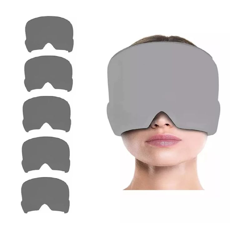 GENERICO - Pack X5 Gorro Gel Alivio De Migraña Frío Calor Color Gris