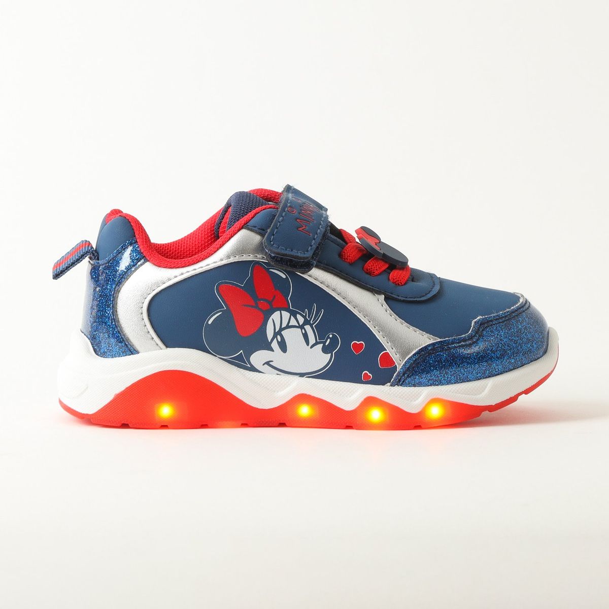 DISNEY - Zapatillas Con Luces Niña Minnie Corazoncitos Azul Disney