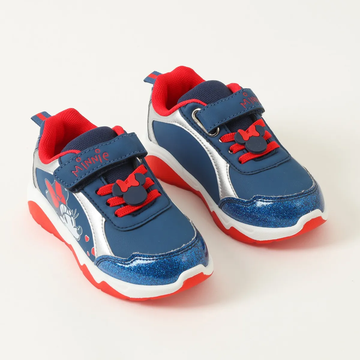 DISNEY - Zapatillas Con Luces Niña Minnie Corazoncitos Azul Disney