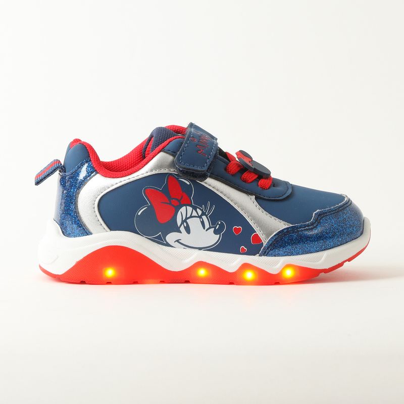 DISNEY - Zapatillas Minnie Mouse con Luces LED y Cierre Velcro - Niñas Tallas 22-26