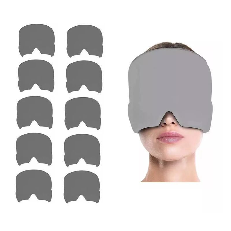GENERICO - Pack X10 Gorro Gel Alivio De Migraña Frío Calor Color Gris