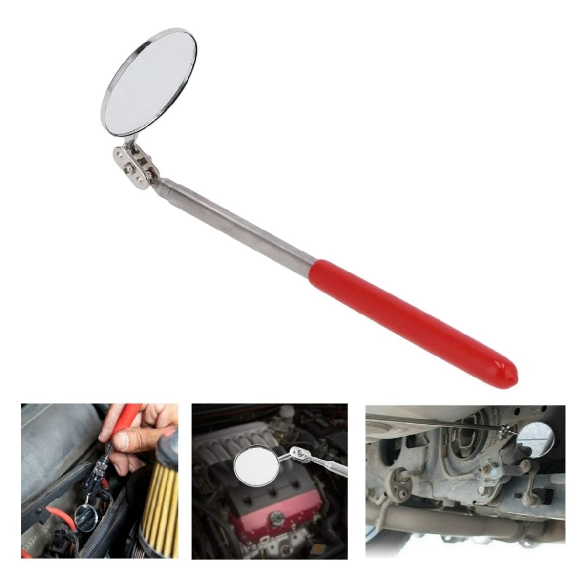 GENERICO - Espejo Redondo  Circular Telescopico De Inspeccion 44cm