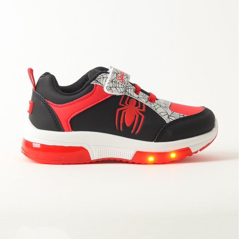 MARVEL - Zapatilla Con Luces Niño Spiderman Spider Negro Marvel