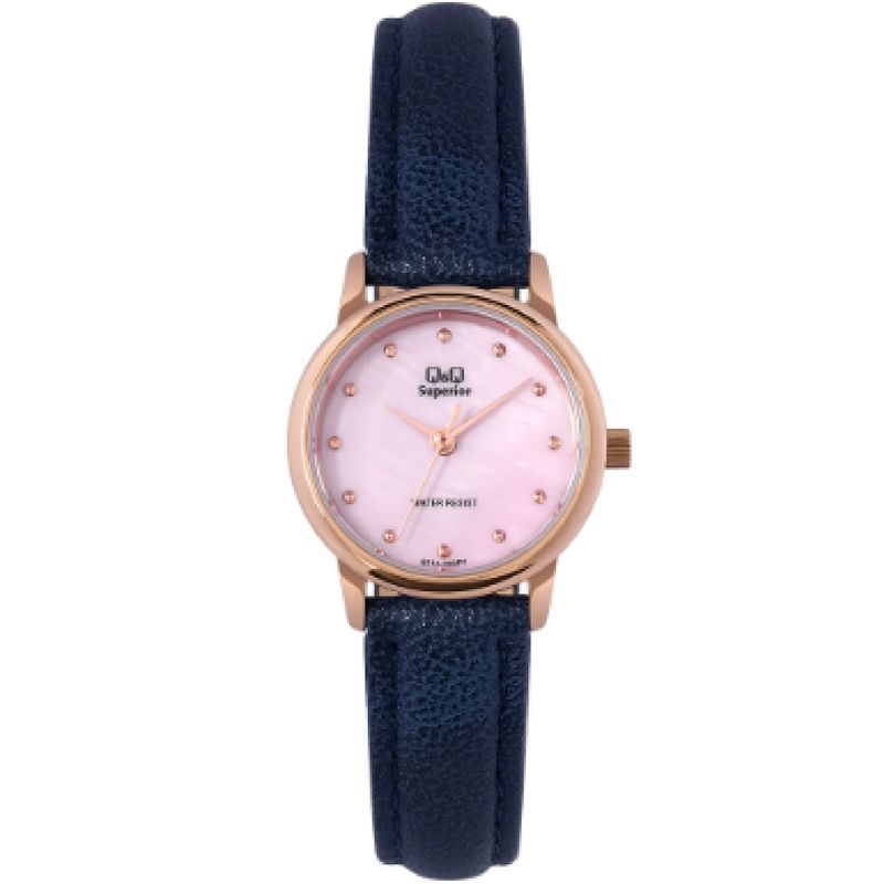 Q&Q - Reloj S01a-003py Mujer Analogo Cuero