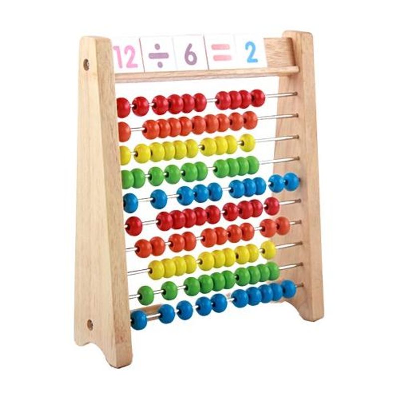 GENERICO - Ábaco Educativo de Madera con Cuentas de Colores Brillantes