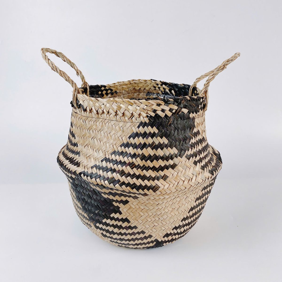 PLANT ME - CANASTO DECORATIVO DE FIBRA NATURAL L KENIA NEGRO