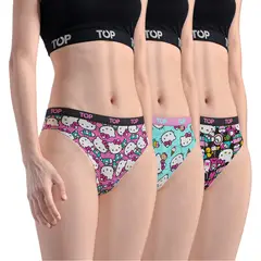 TOP - Calzón Bikini Algodón Pack 3 Hello Kitty C1