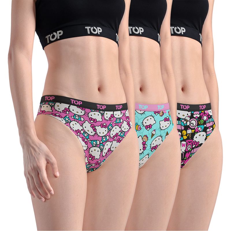 TOP - Calzón Bikini Algodón Pack 3 Hello Kitty C1 Top