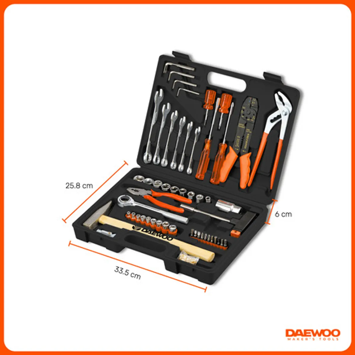 DAEWOO - Kit Herramientas Daewoo Dahts100 100 Pzs Maletín Negro