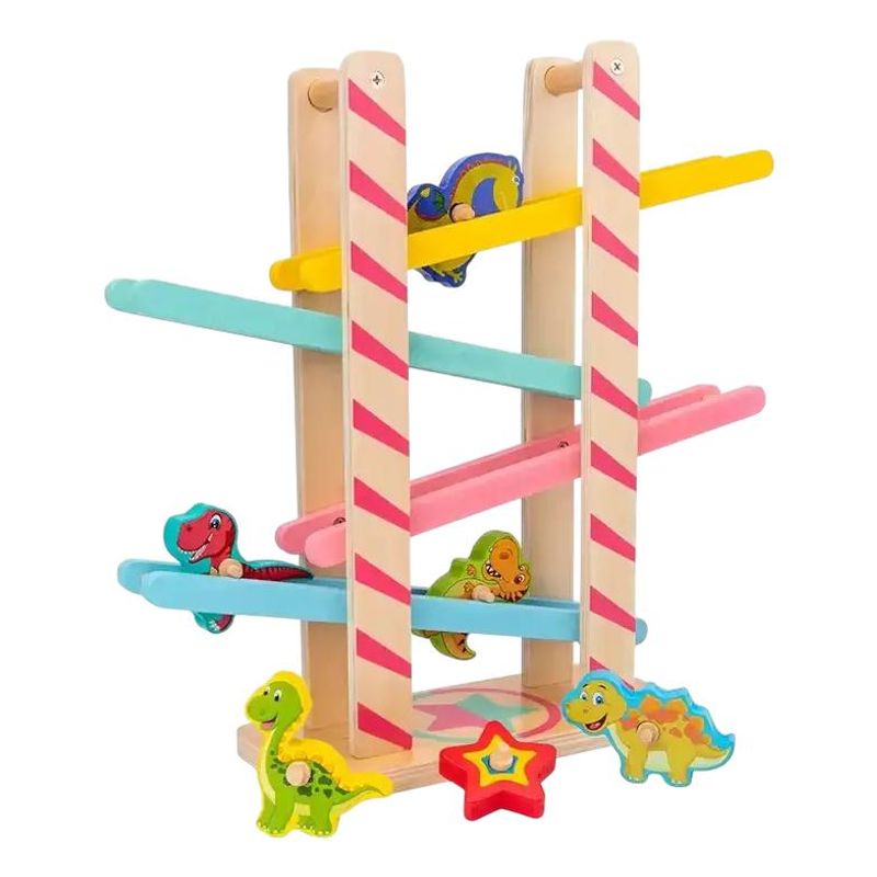 GENERICO - Pista Didáctica de Madera con Dinosaurios para Niños