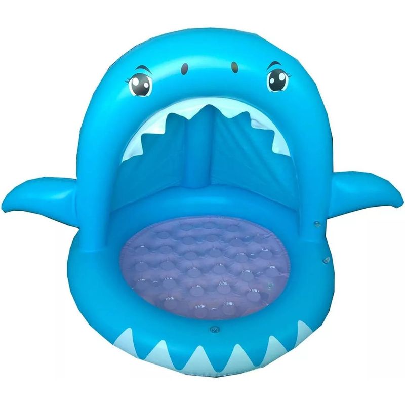 GENERICO - Piscina Inflable Tiburón con Dosel y Aspersor para Bebés