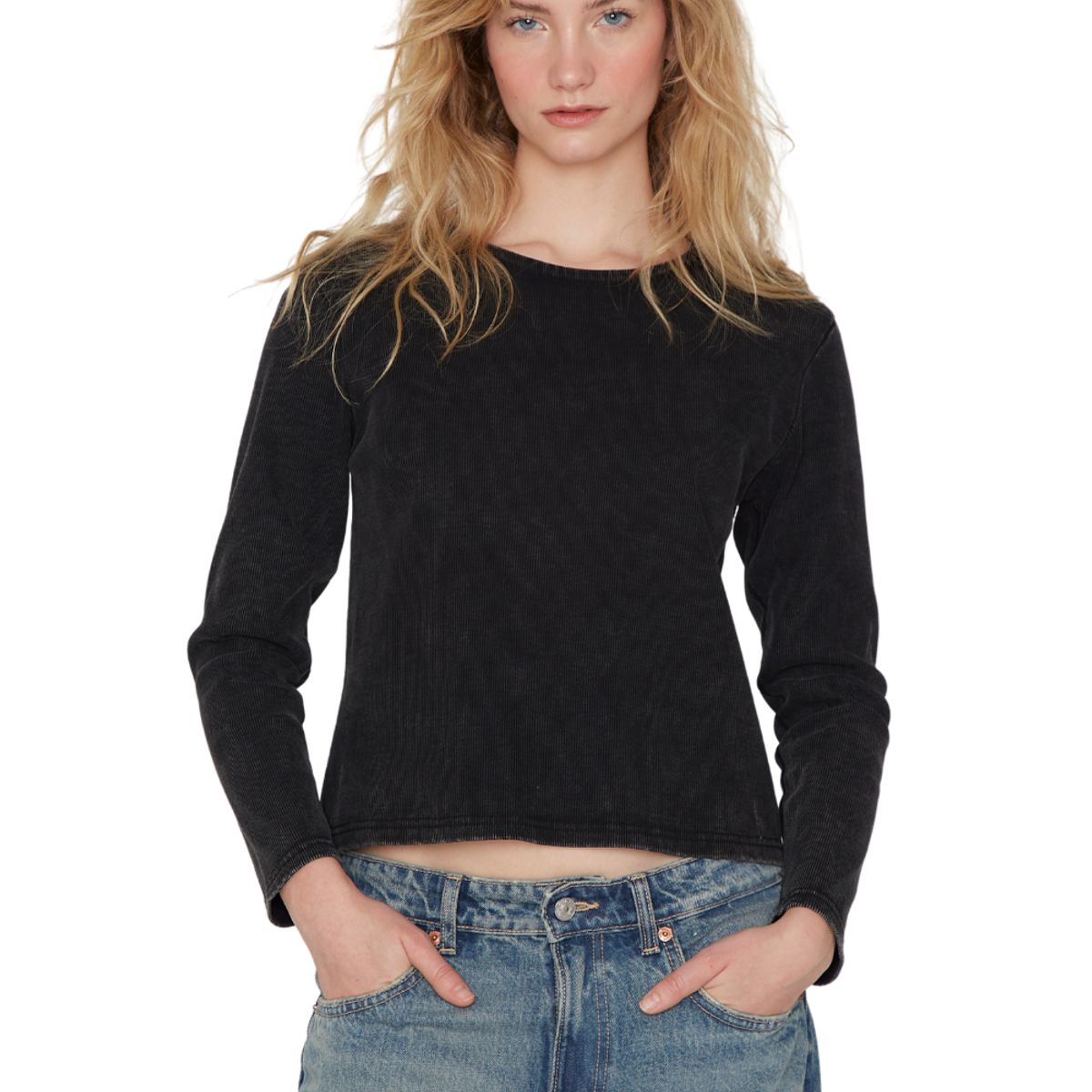 JACINTA TIENDA - Polera Clara rib negra Jacinta Tienda