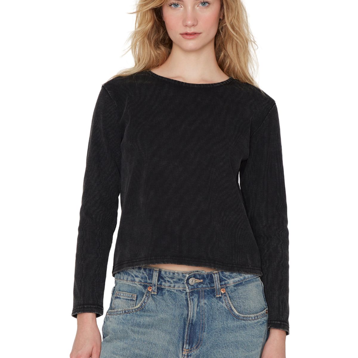 JACINTA TIENDA - Polera Clara rib negra Jacinta Tienda