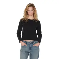 JACINTA TIENDA - Polera Clara rib negra