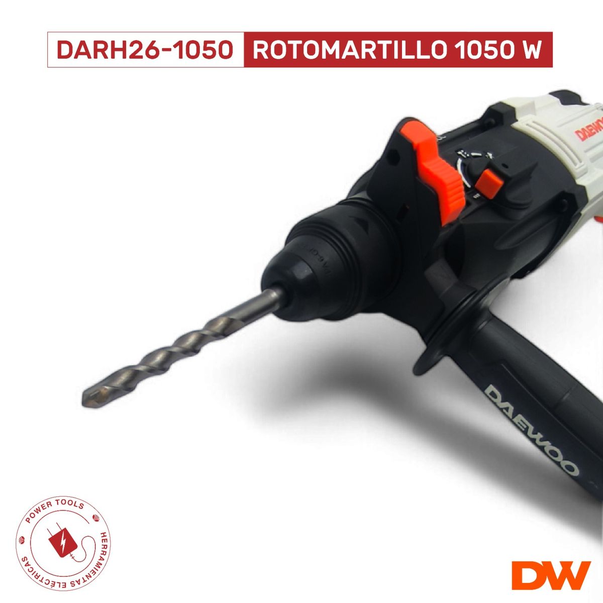 DAEWOO - Rotomartillo Daewoo Darh26-105c Gris 1050w Sds Plus 4500 Bpm