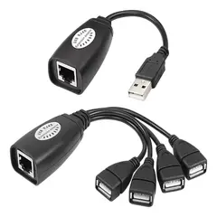 GENERICO - Extensor USB 2.0 a RJ45: Conecta hasta 4 dispositivos USB