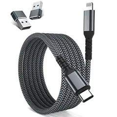 KUULAA - Cable Para iPhone 11 12 13 14 Carga Rápida 30w + Adaptador