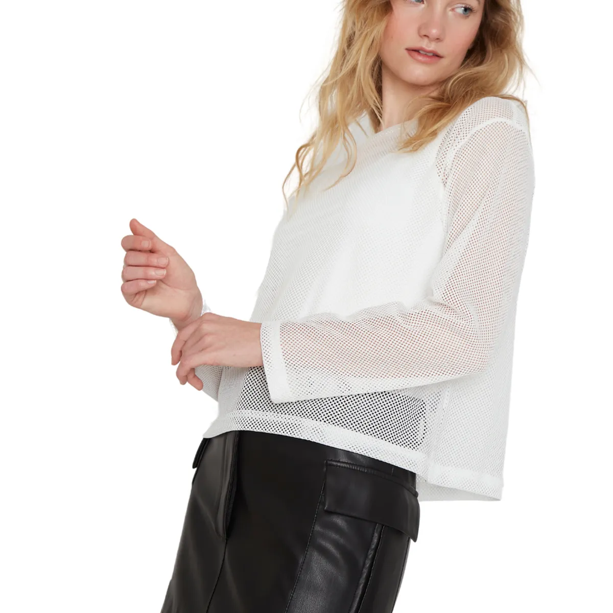 JACINTA TIENDA - Polera Red blanca Jacinta Tienda